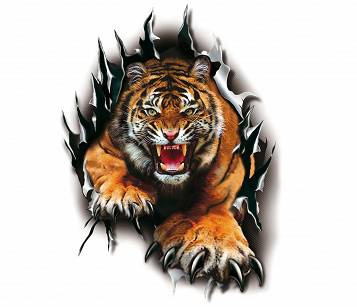 Naklejka Tygrys Tiger Rozdzierający Blachę TIR UV