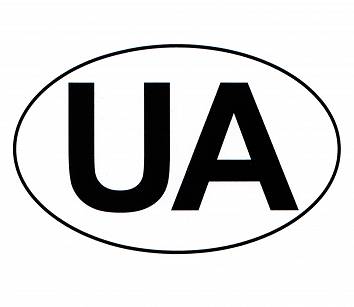 Naklejka Flaga Godło Oznaczenie Kraju UA Ukraina Ukraine Samochód TIR Biała
