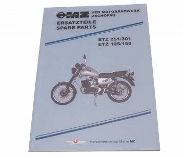 Książka Katalog Części Motocykla MZ ETZ 125 150 251 301 Po Niemiecku Angielsku IFA
