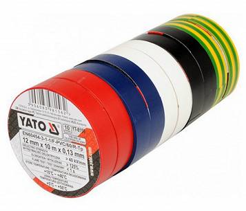 YATO Taśma Izolacyjna Mix Kolorów 12mm x 10m 0,13mm 10 sztuk