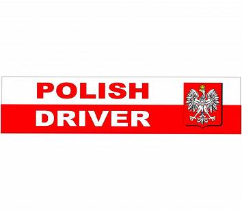 Naklejka Napis Polish Driver Flaga Polska Godło